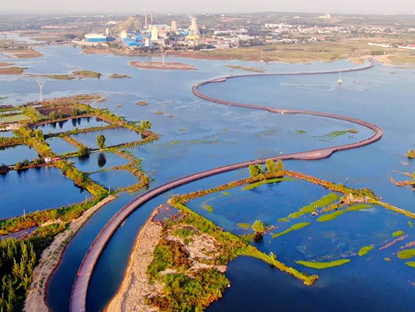 上海旗华建造采煤塌陷区“网红浮桥”，助力...