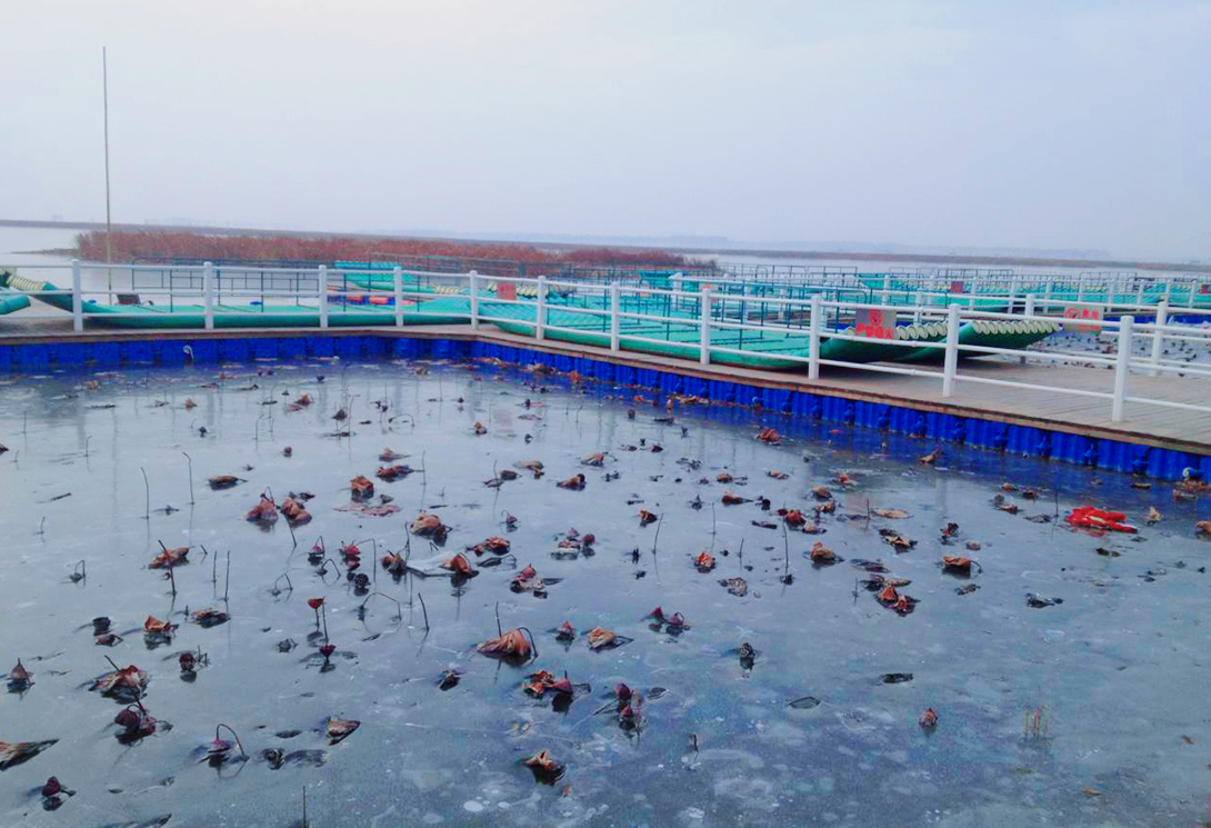 吉林查干湖景区大型竹筏码头